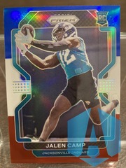 2021 Panini Prizm Red White Blue Prizm Rookie RC #410 Jalen Camp Jaguars